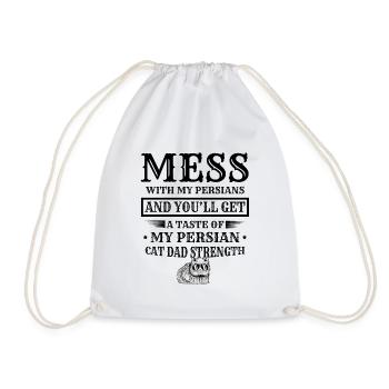 Persian Cat Cat Lover Cat Owner Persian Longhair C - Drawstring Bag - white - Front