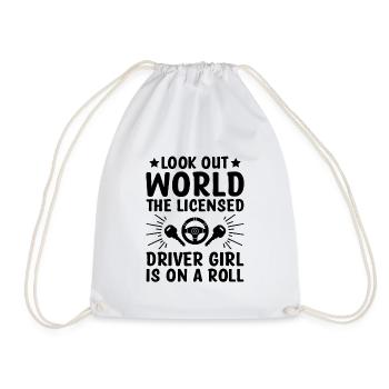 Driving License Passed New Driver Permit Driving S - Drawstring Bag - white - Front
