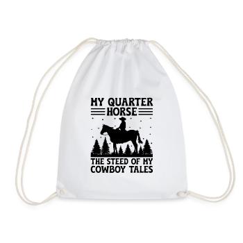 American Quarter Horse Equestrian Horse Lover Hors - Drawstring Bag - white - Front