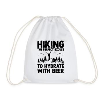 Hiking Hiker Nature Trekking Outdoor Mountaineerin - Drawstring Bag - white - Front