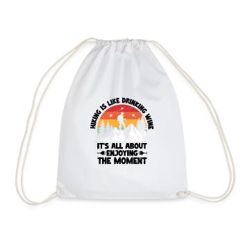 Hiking Nature Trekking Mountaineering Hiker Outdoo - Drawstring Bag - white - Front