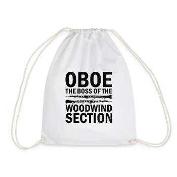 Oboe Player Oboe Basoonist Marching Band Instrumen - Drawstring Bag - white - Front