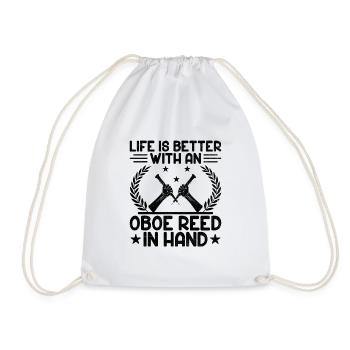 Oboe Player Oboe Basoonist Marching Band Instrumen - Drawstring Bag - white - Front