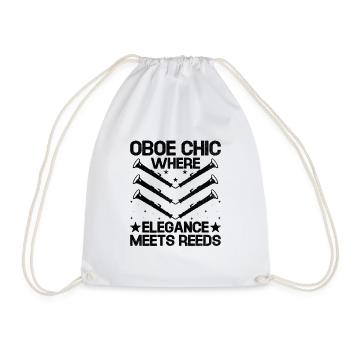 Oboe Player Oboe Basoonist Marching Band Instrumen - Drawstring Bag - white - Front