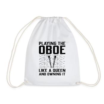 Oboe Player Oboe Basoonist Marching Band Instrumen - Drawstring Bag - white - Front