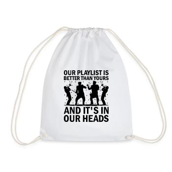 Marching Band Sayings Funny Marching Instruments - Drawstring Bag - white - Front