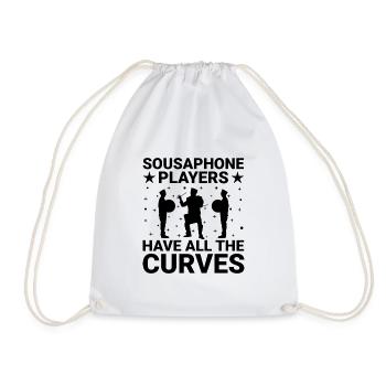 Marching Band Sayings Funny Marching Instruments - Drawstring Bag - white - Front