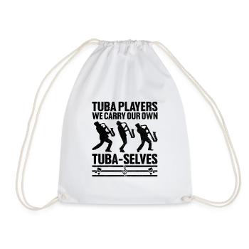 Marching Band Sayings Funny Marching Instruments - Drawstring Bag - white - Front