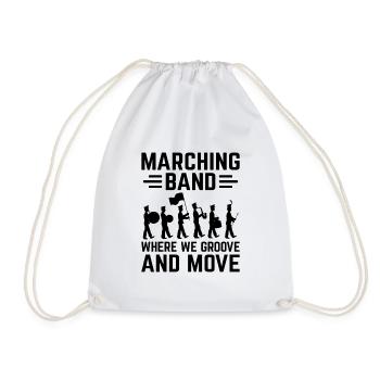 Marching Band Sayings Funny Marching Instruments - Drawstring Bag - white - Front