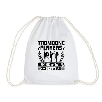 Marching Band Sayings Funny Marching Instruments - Drawstring Bag - white - Front