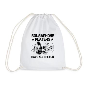 Marching Band Sayings Funny Marching Instruments - Drawstring Bag - white - Front