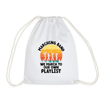 Marching Band Sayings Funny Marching Instruments - Drawstring Bag - white - Front