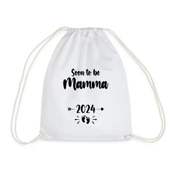 Mamma Soon To Be Mom 2024 Mother Pregnant Kids Mot - Drawstring Bag - white - Front