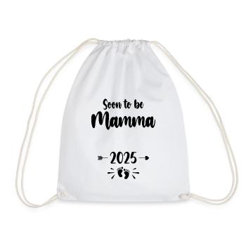 Mamma Soon To Be Mom 2025 Mother Pregnant Kids Mot - Drawstring Bag - white - Front