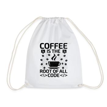 Coffee Coding Programmer Coder Developer Nerd Coff - Drawstring Bag - white - Front