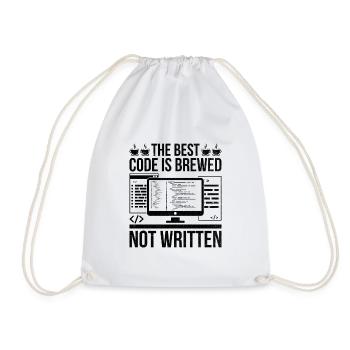 Coffee Coding Programmer Coder Developer Nerd Coff - Drawstring Bag - white - Front