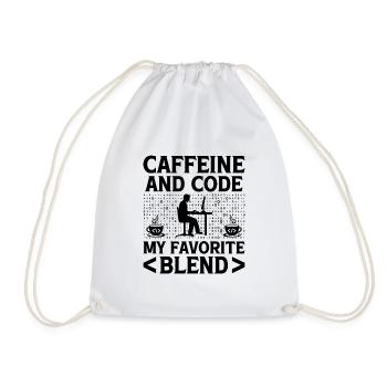 Coffee Coding Programmer Coder Developer Nerd Coff - Drawstring Bag - white - Front