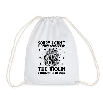 Tut mir leid, ich kann nicht, ich bin damit beschäftigt, The Violin Symph zu dirigieren - Turnbeutel - Weiß - Vorne