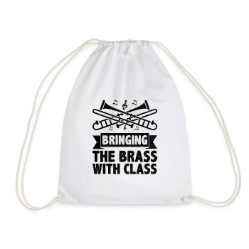 Trombonist Trombone Player Marching Band Trombone - Drawstring Bag - white - Front