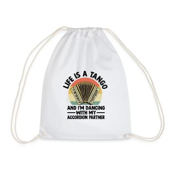 La vie est un tango et je danse avec mon accordéon - Sac de sport léger - blanc - Devant