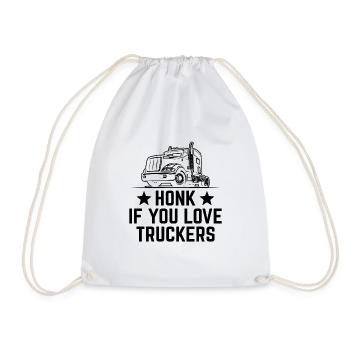 Trucker Driving Dad Trucker Father Truck Driver - Drawstring Bag - white - Front