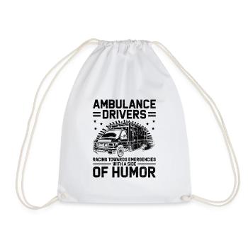 Ambulance Drivers Racing Towards Emergencies EMS D - Drawstring Bag - white - Front