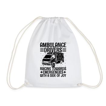 Ambulance Drivers Raging Towards Emergencies EMS D - Drawstring Bag - white - Front