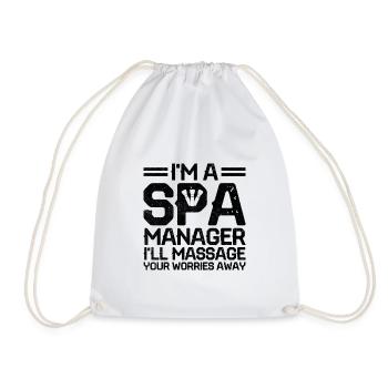 SPA Manager Job Wellness Funny SPA Management Sayi - Drawstring Bag - white - Front