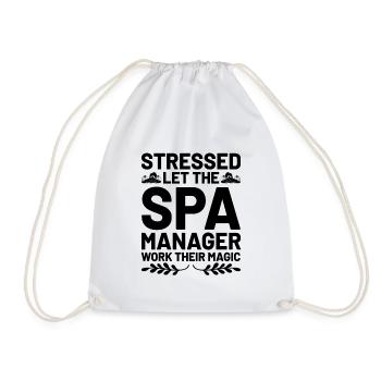 SPA Manager Job Wellness Funny SPA Management Sayi - Drawstring Bag - white - Front