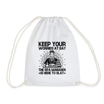 SPA Manager Job Wellness Funny SPA Management Sayi - Drawstring Bag - white - Front