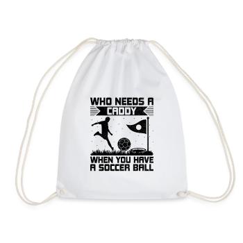 Footgolf Player Foot Golf Playing Footgolfers Foot - Drawstring Bag - white - Front