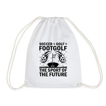 Footgolf Player Foot Golf Playing Footgolfers Foot - Drawstring Bag - white - Front