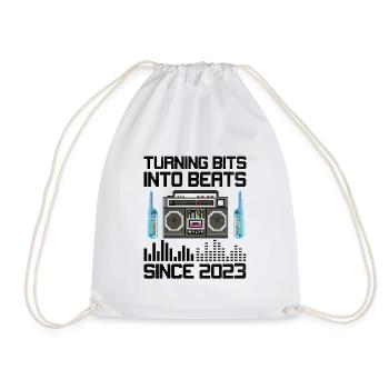 Chiptune Music Lover Groove to the Bleeps and Bloo - Drawstring Bag - white - Front