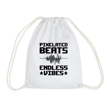 Chiptune Music Lover Groove to the Bleeps and Bloo - Drawstring Bag - white - Front