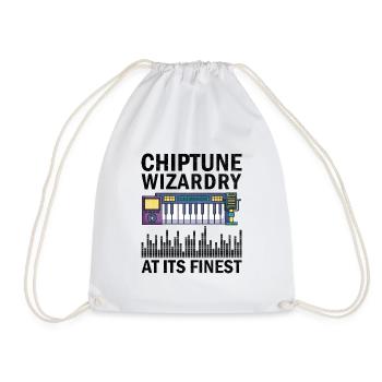 Chiptune Music Lover Groove to the Bleeps and Bloo - Drawstring Bag - white - Front