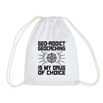 Geocaching Geocache Funny Geocacher Geocacher Sayi - Drawstring Bag - white - Front