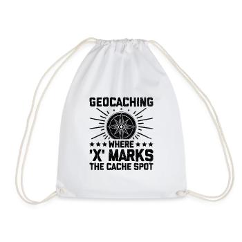 Geocaching Geocache Funny Geocacher Geocacher Sayi - Drawstring Bag - white - Front