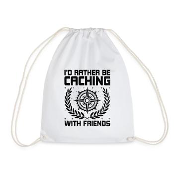 Geocaching Geocache Funny Geocacher Geocacher Sayi - Drawstring Bag - white - Front