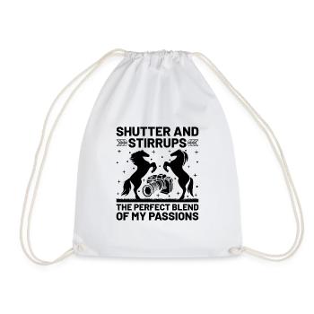 Horse Photography Horseback Riding Horses Hobby Ph - Drawstring Bag - white - Front