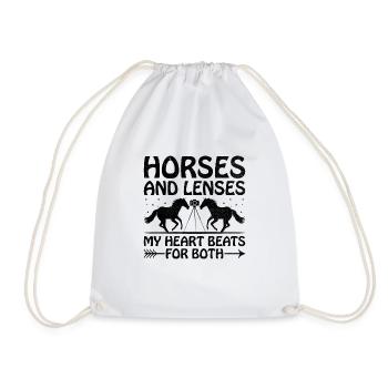 Horse Photography Horseback Riding Horses Hobby Ph - Drawstring Bag - white - Front