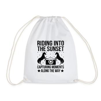 Horse Photography Horseback Riding Horses Hobby Ph - Drawstring Bag - white - Front