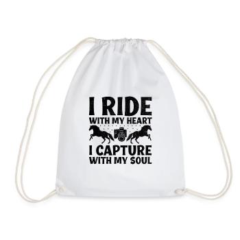 Horse Photography Horseback Riding Horses Hobby Ph - Drawstring Bag - white - Front