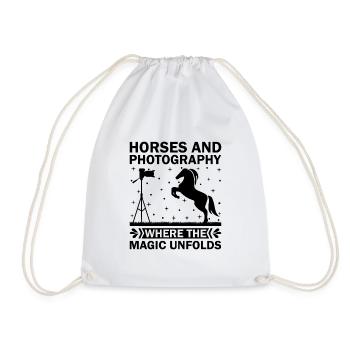 Horse Photography Horseback Riding Horses Hobby Ph - Drawstring Bag - white - Front