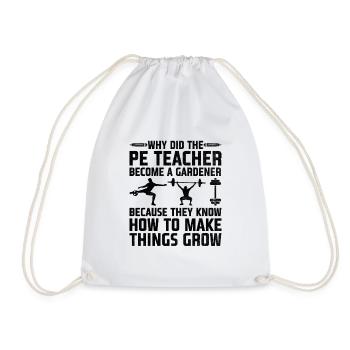 Physical Education Teacher PE Teachers School Spor - Drawstring Bag - white - Front