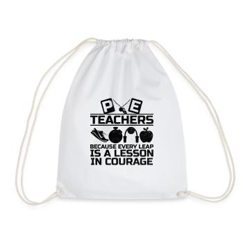 Physical Education Teacher PE Teachers School Spor - Drawstring Bag - white - Front