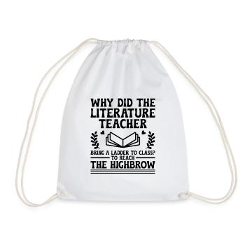 Literature Teacher School Teacher Funny Teachers S - Drawstring Bag - white - Front
