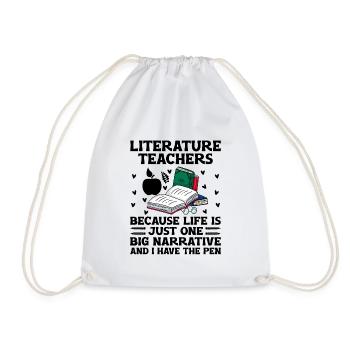 Literature Teacher School Teacher Funny Teachers S - Drawstring Bag - white - Front