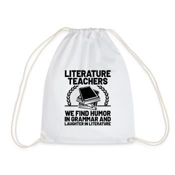 Literature Teacher School Teacher Funny Teachers S - Drawstring Bag - white - Front