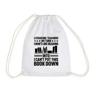 Literature Teacher School Teacher Funny Teachers S - Drawstring Bag - white - Front