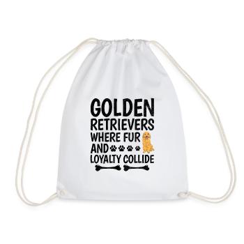 Golden Retrievers où la fourrure et la loyauté entrent en collision GR - Sac de sport léger - blanc - Devant
